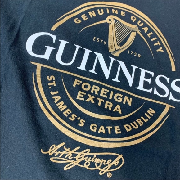 NWT- Guinness Foreign Extra Stout Vintage Black Tee Shirt - Picture 3 of 3